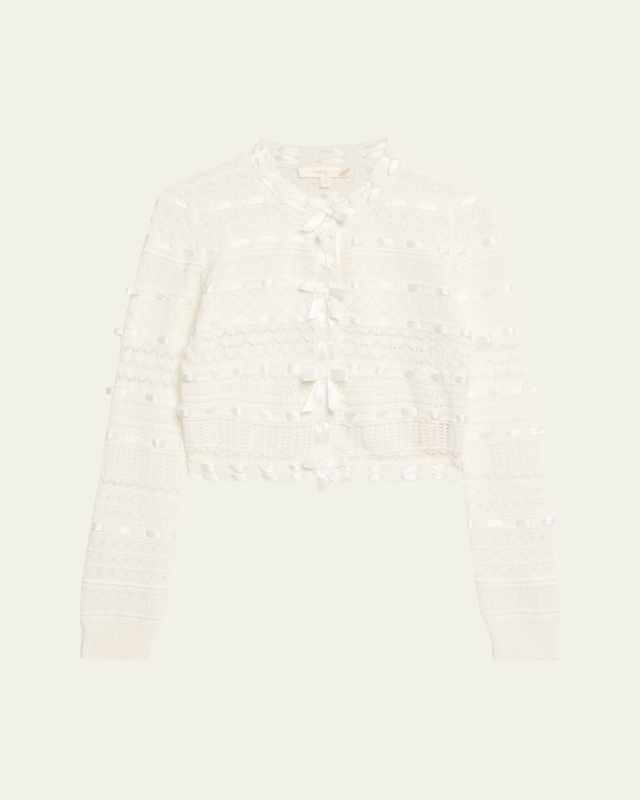 Roselline Cotton Ribbon Cardigan